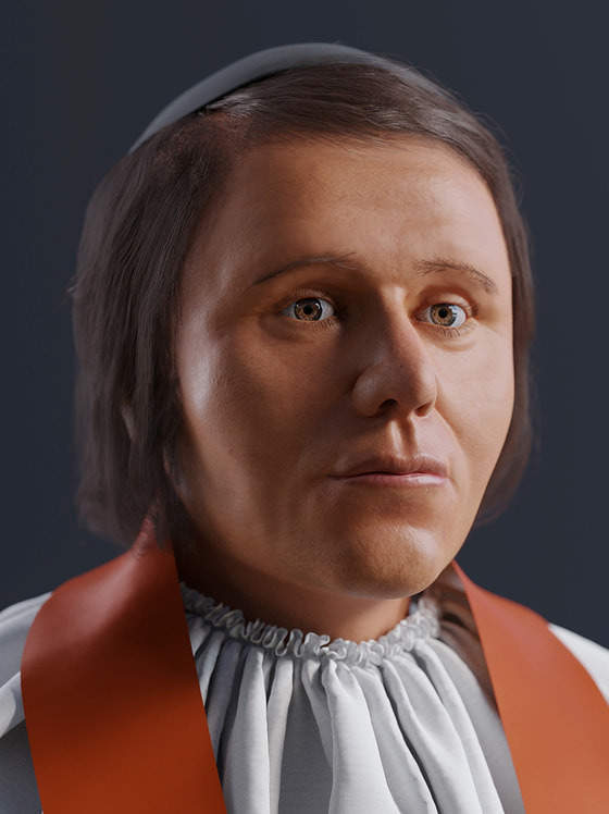 Eine Gesichtsrekonstruktion des Toten